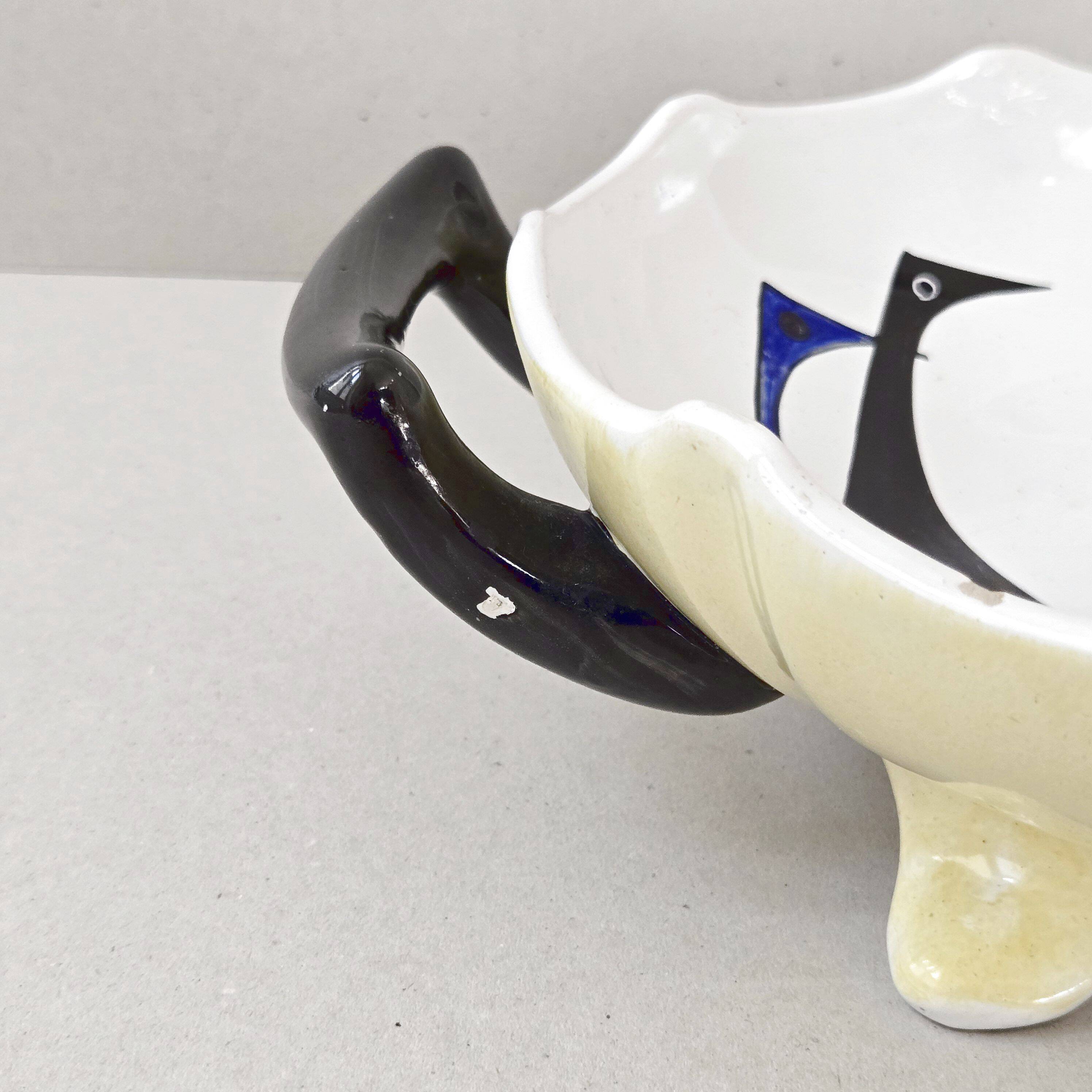 Vintage Saint-Clément flat bowl 1950