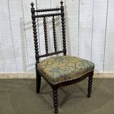 Chair in turned wood and rosewood veneer, early 20th century