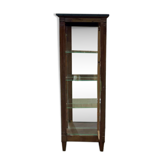 Vitrine en merisier XIXème avec dessus marbre noir