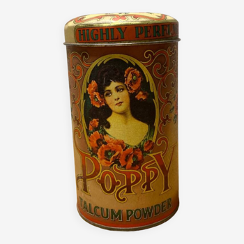 Old Poppy England Talcum Box