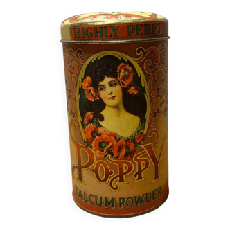 Old Poppy England Talcum Box