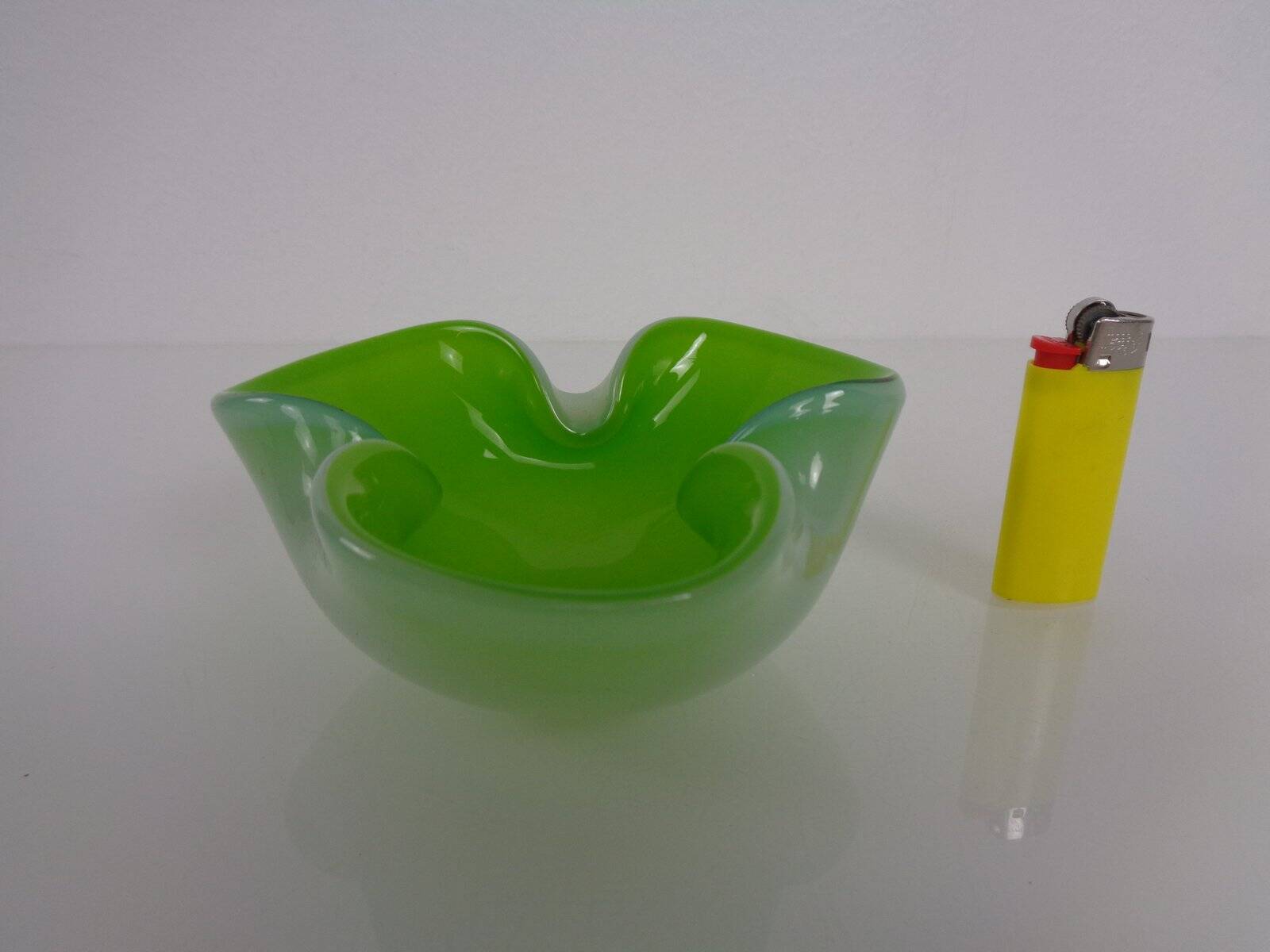 Green Sommerso Murano Glass Ashtray, Italy, 1960s