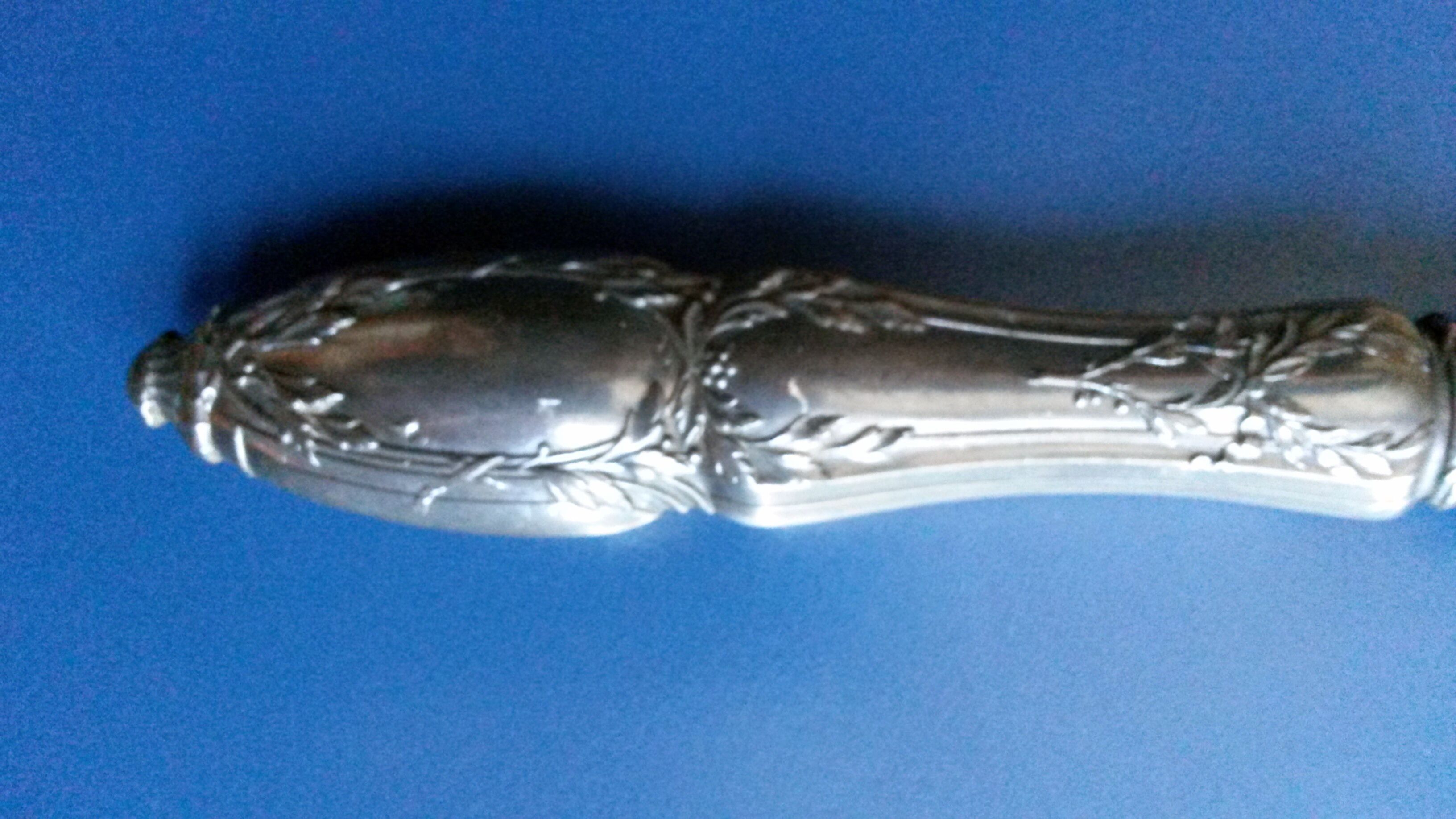 Napoleon III leg of lamb service, silver handle, stainless steel blade