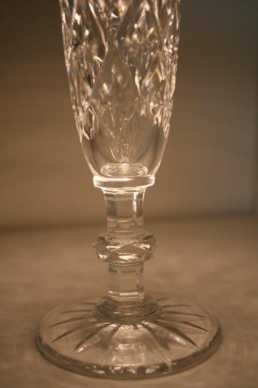 Suite of 3 St. louis cut Crystal champagne flutes