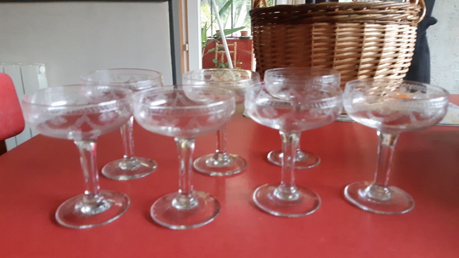Old champagne glasses