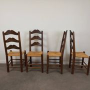 Straw brutalist chairs, set of 4