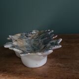 Iridescent enamelled leaf catchall, signed Gfredy.