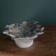 Iridescent enamelled leaf catchall, signed Gfredy.