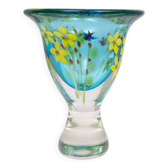 Berit Johansson Art Glass Vase by Murano 1970s Sweden