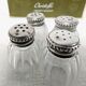Set of 4 Christofle salt cellars - Glass and solid silver