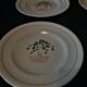 Série de six assiettes plates Longwy années 50 fleurs de cerisier