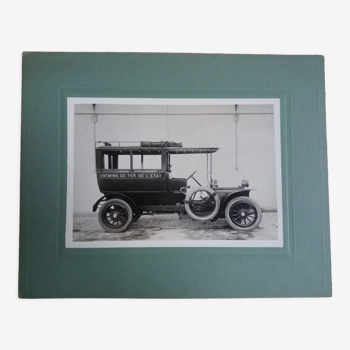 Photographie ancienne 1900 automobile des Chemins de fer de l'Etat