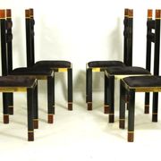 Set of 6 Chairs by Paolo Barracchia for Roman Deco, 1978