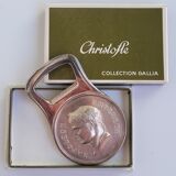 Napoleon Emperor bottle opener in his silver metal case Christofle Paris Gallia Brasserie series