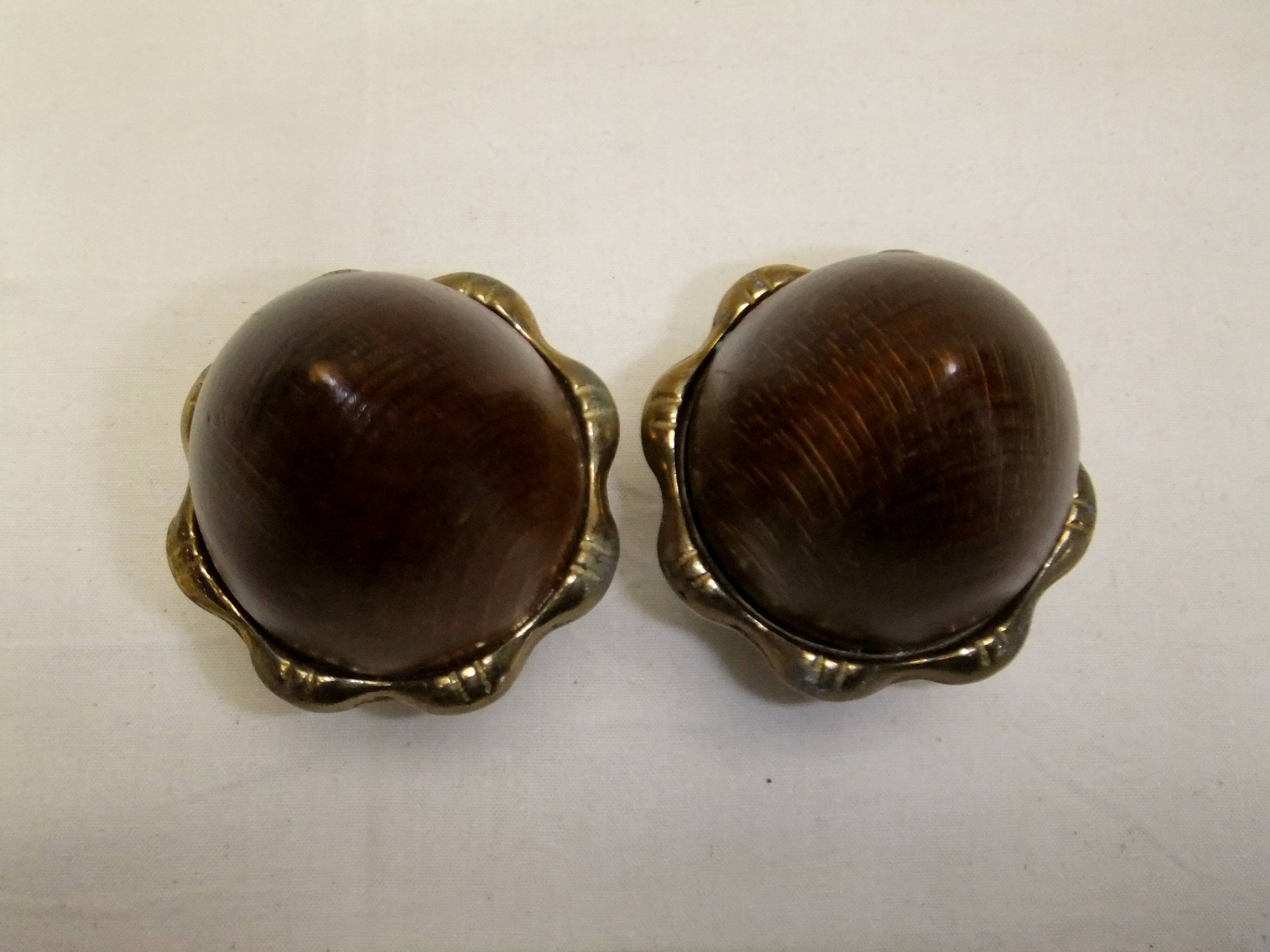 Pine cone bronze wood ornament staircase ball end curtain rod