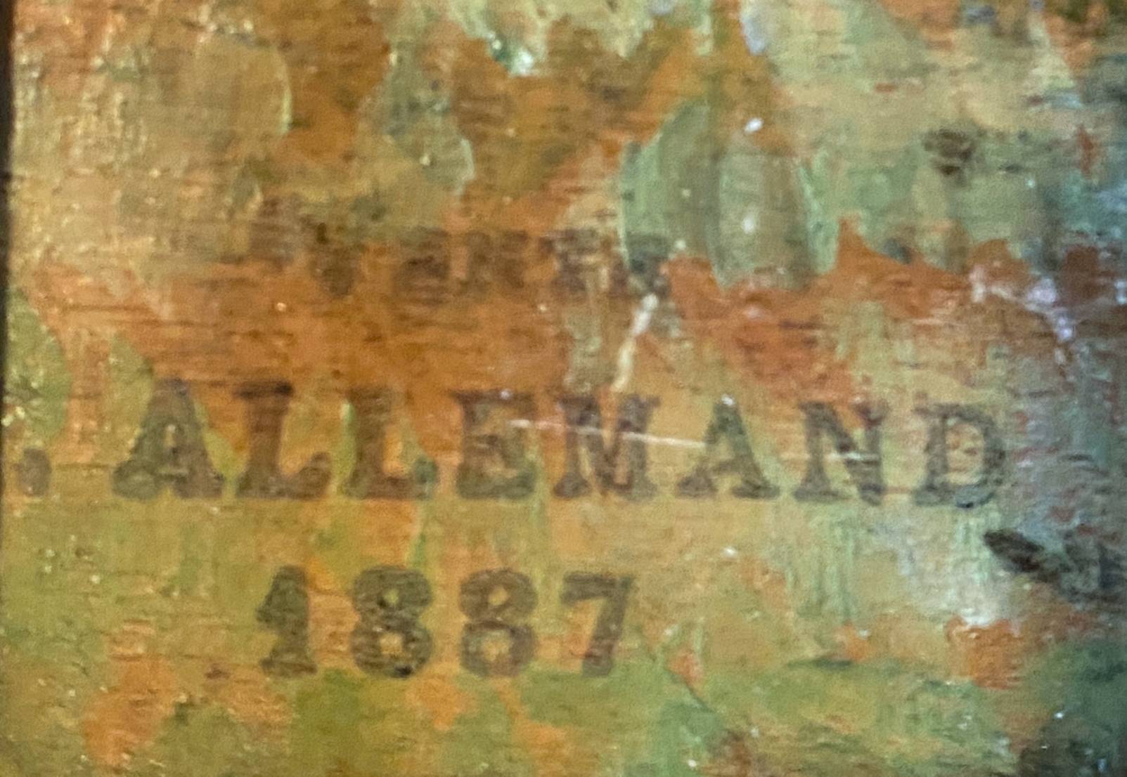 Hsp painting by hector allemand (1809-1886) "landscape" ec. from lyon