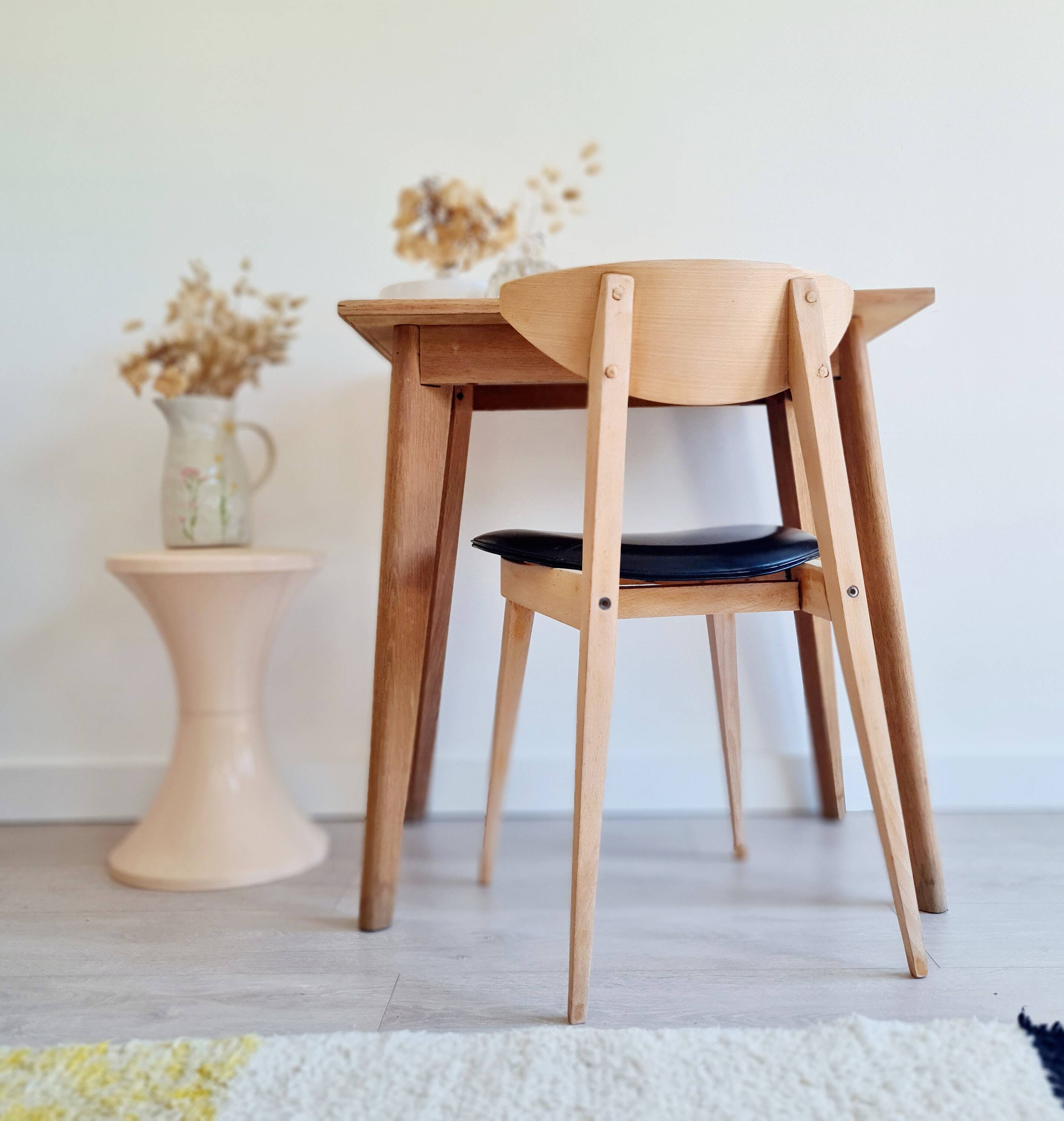 Scandinavian raw wood chair
