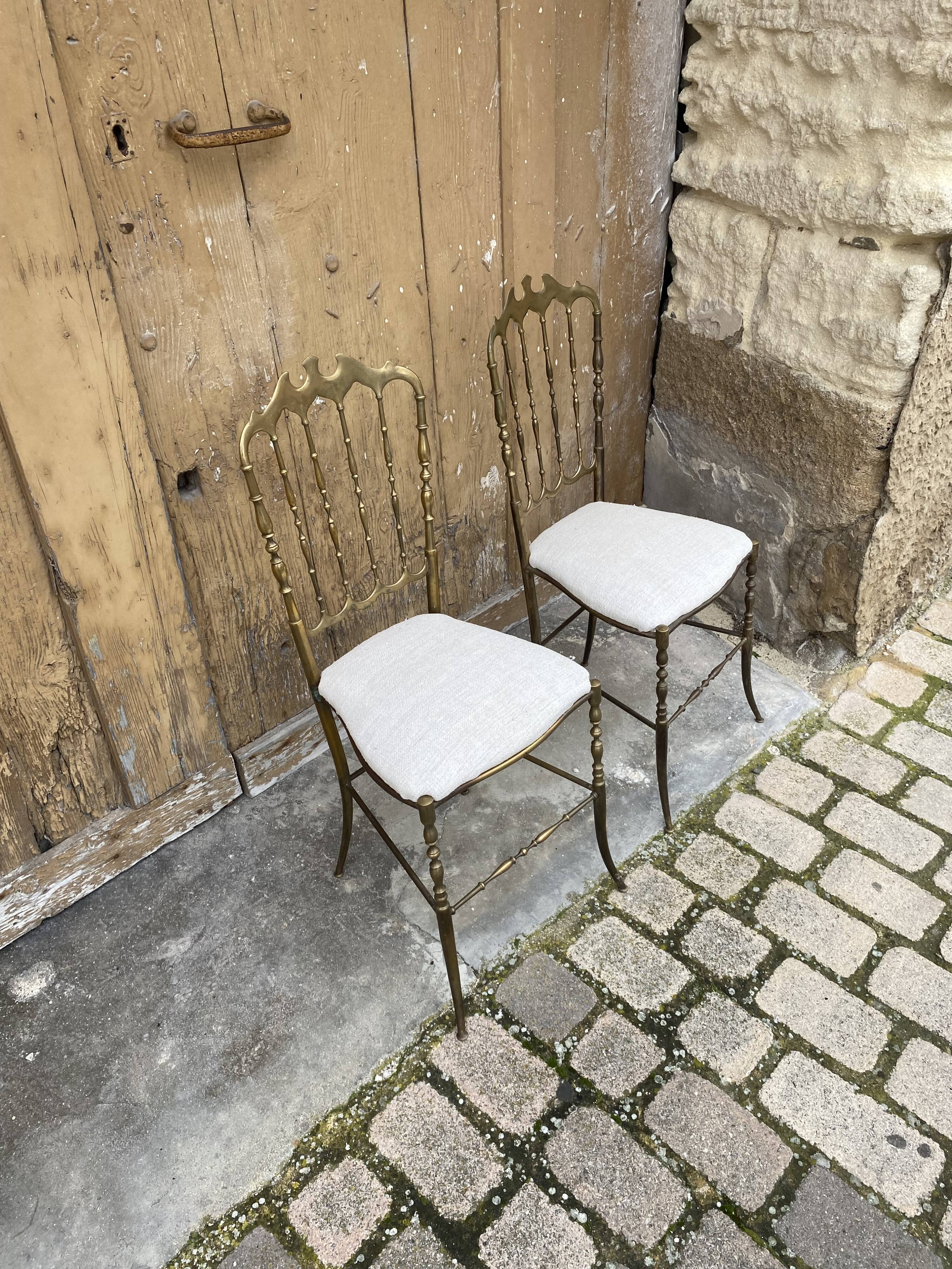 Designer brass chairs