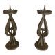 Paire de grands chandeliers brutalistes