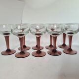 Porto glasses on colored stand x 9