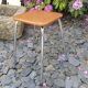 Vintage stool in brown skaï