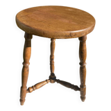 Antique oak tripod stool