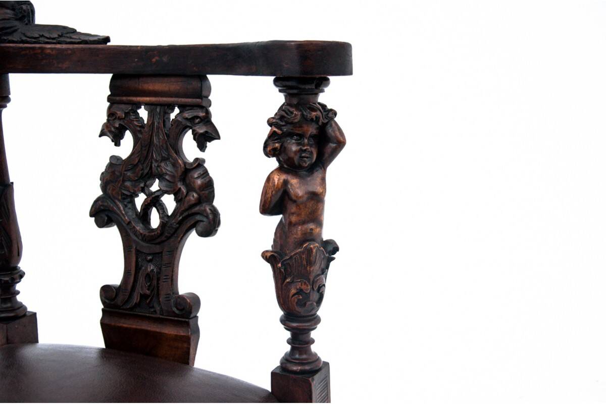 Antique corner armchair, Western Europe, circa 1900.