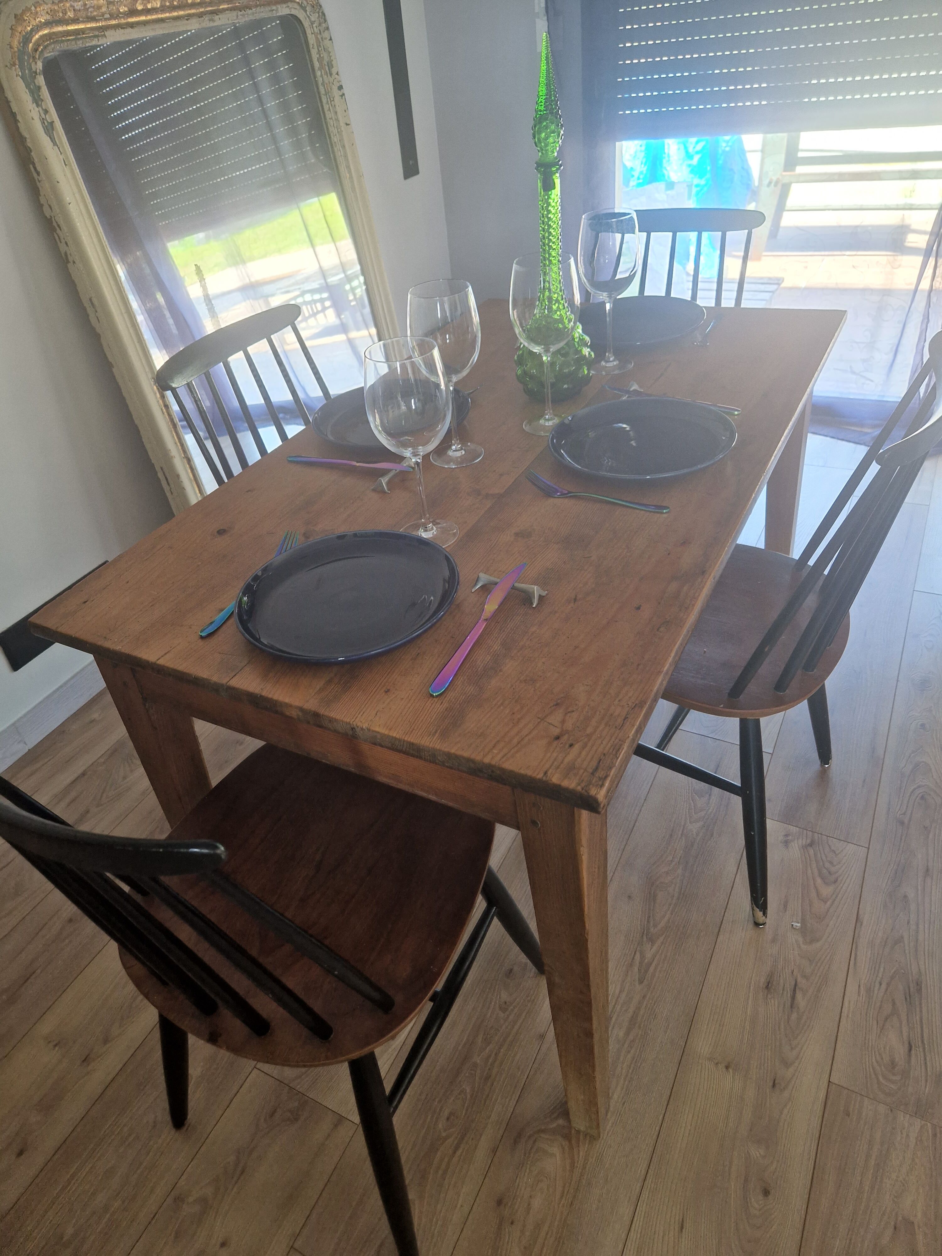 Solid oak farmhouse table