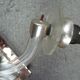 Art Deco 2-arm wall sconce with mirror and brass