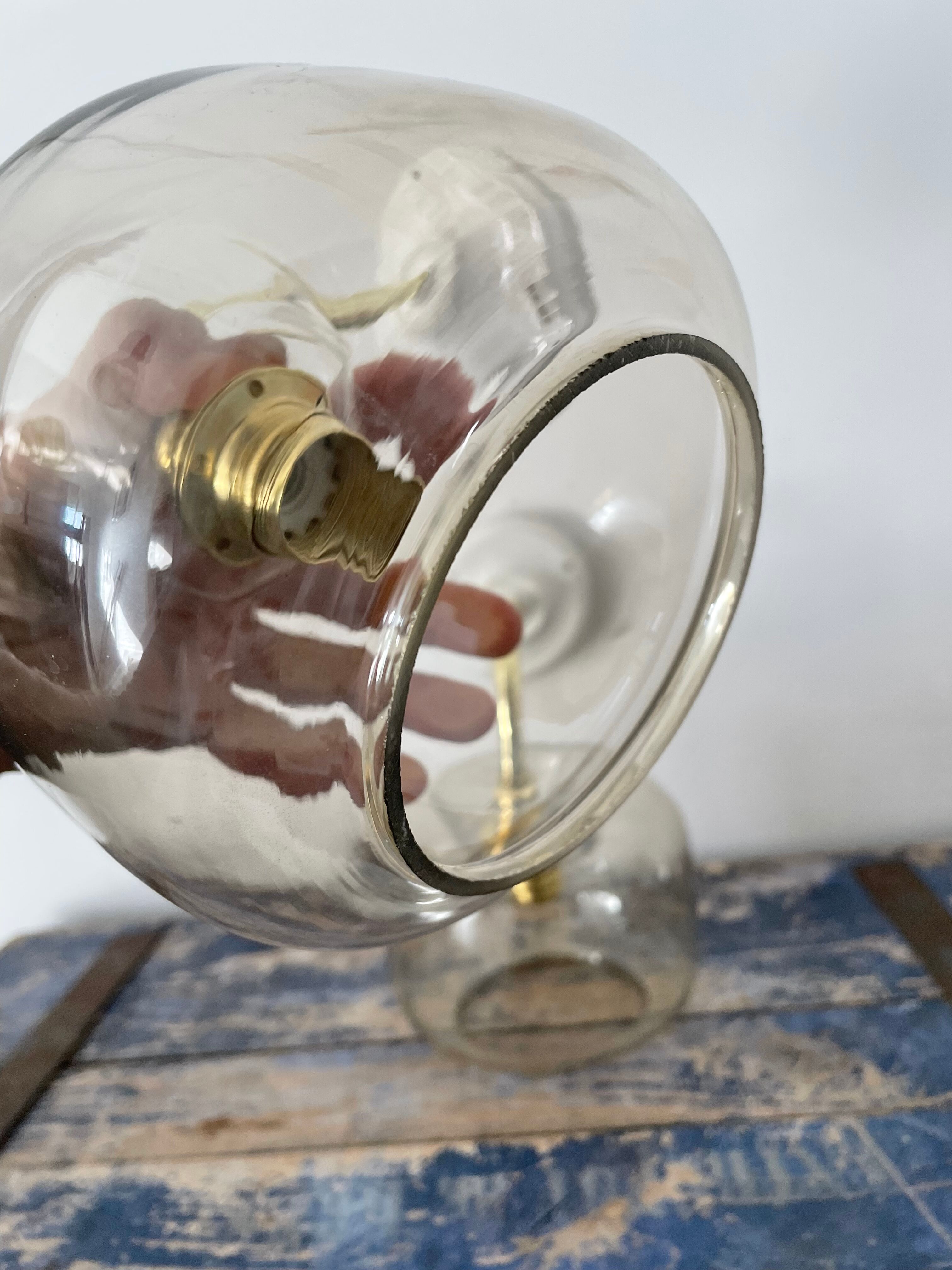 Pair of vintage smoked glass sconces