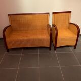 Lounge bench - a wicker chair