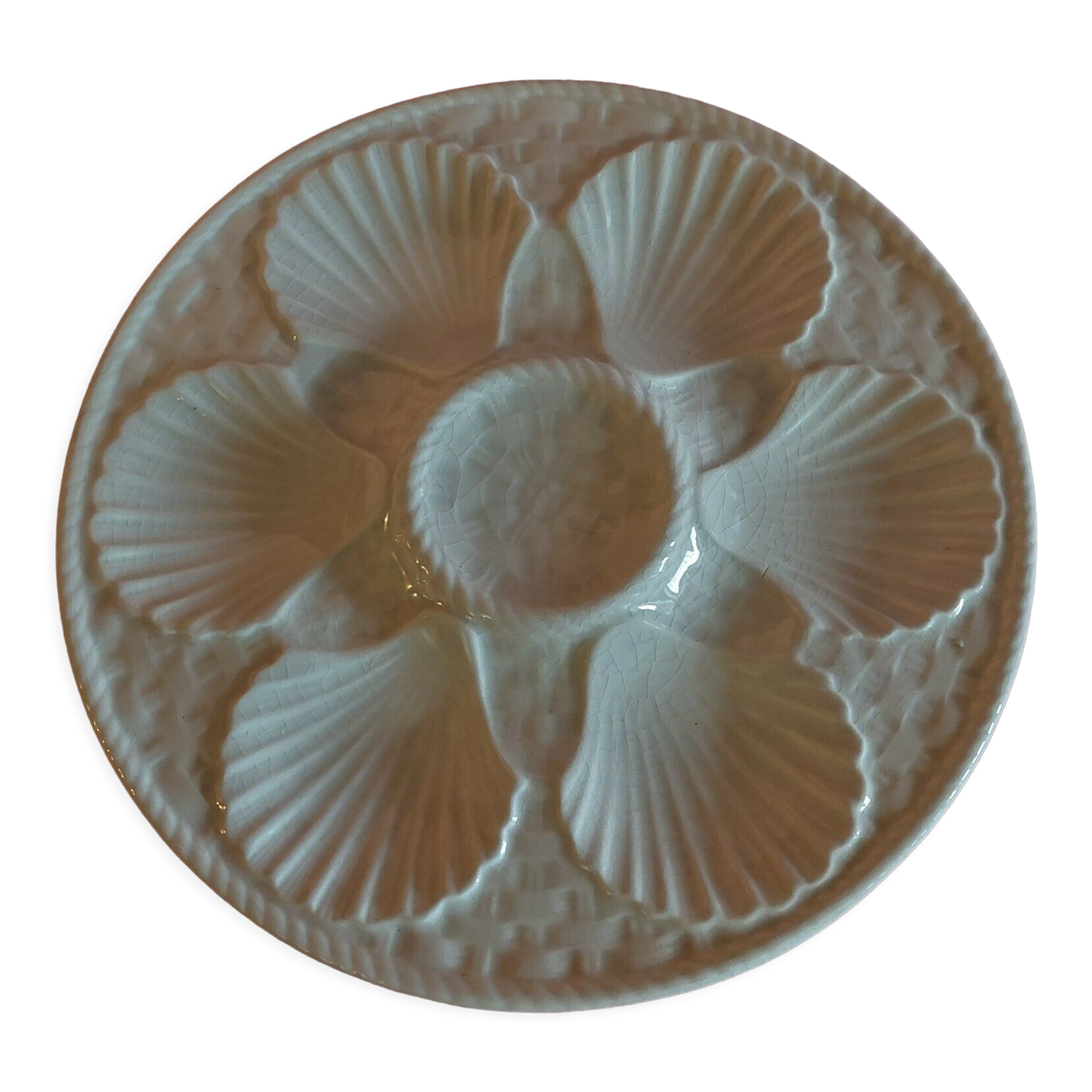 Longchamp white earthenware oyster plate