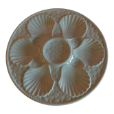 Assiette à huîtres en faïence blanche de Longchamp