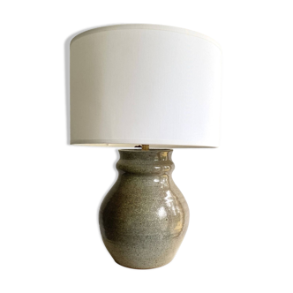 Ceramic lamp, new 2 M fabric cable, cotton lampshade