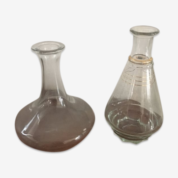 Duo de carafes en verre