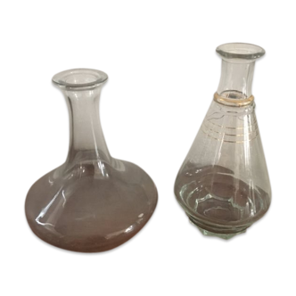 Duo de carafes en verre