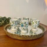 Set of 6 old porcelain egg cups