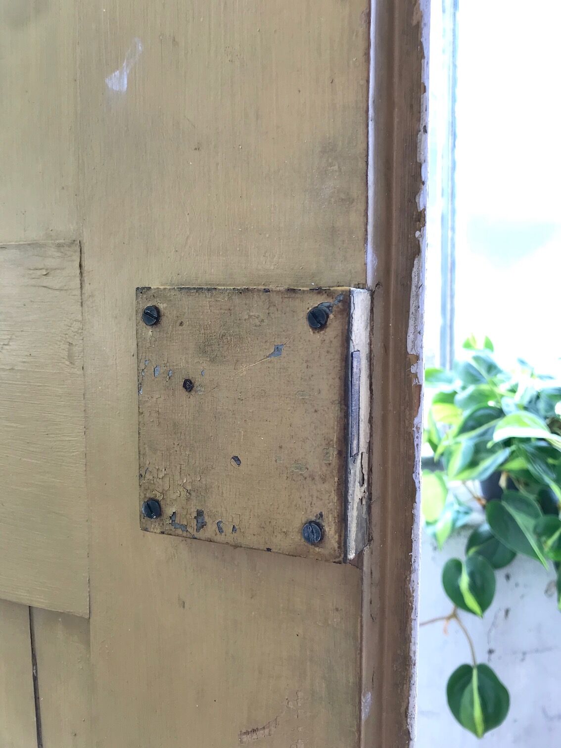 Antique wardrobe in patinated pine