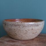 Stoneware salad bowl from Puisaye, signed Jean-Pierre Prud’homme