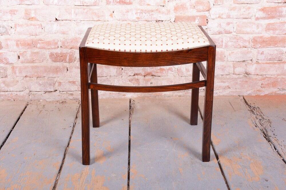 Art Deco Stool in Beech, Czech, 1920s