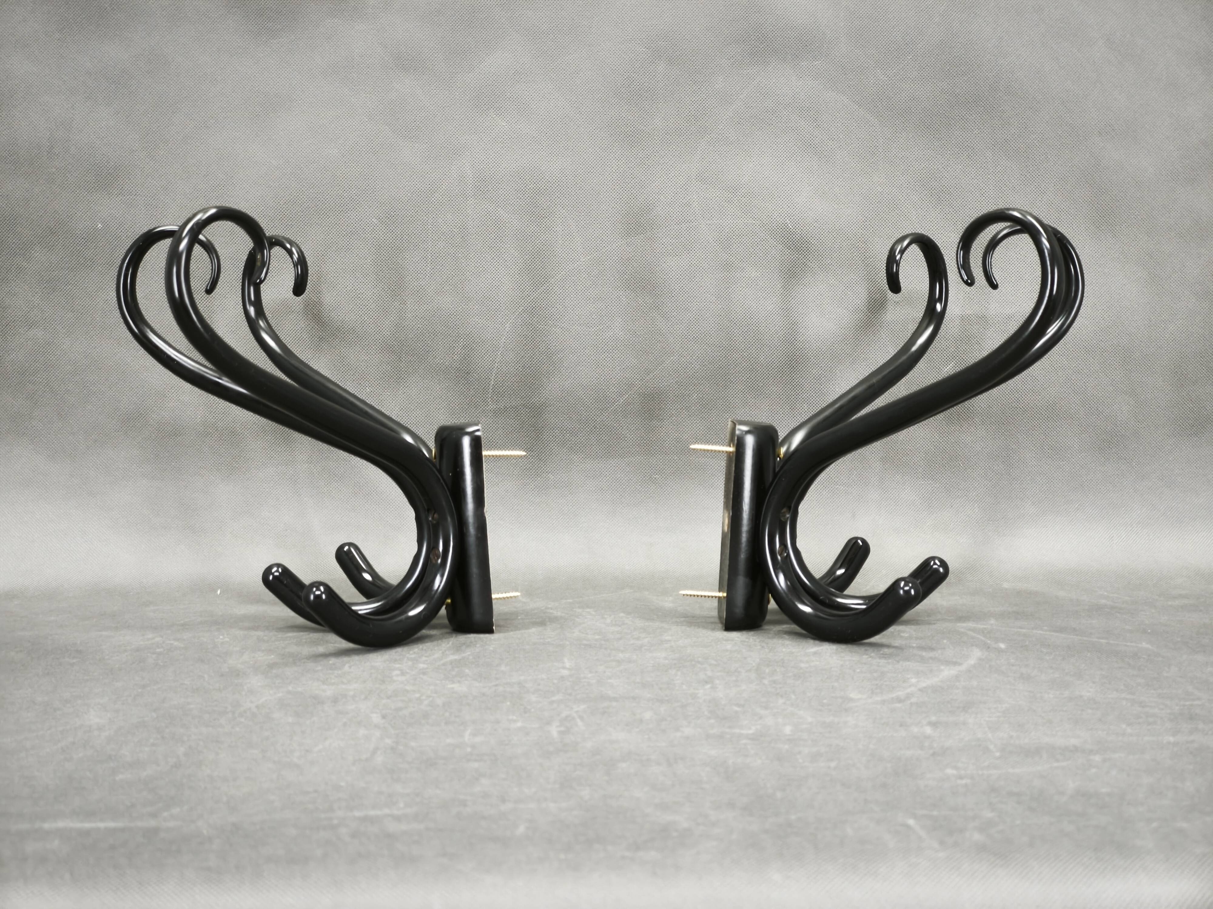 Pair of Bentwood Wall Hooks, Czechoslovakia, 1940s–1950s