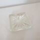 Flat square ashtray geometric patterns design crystal glass - vintage