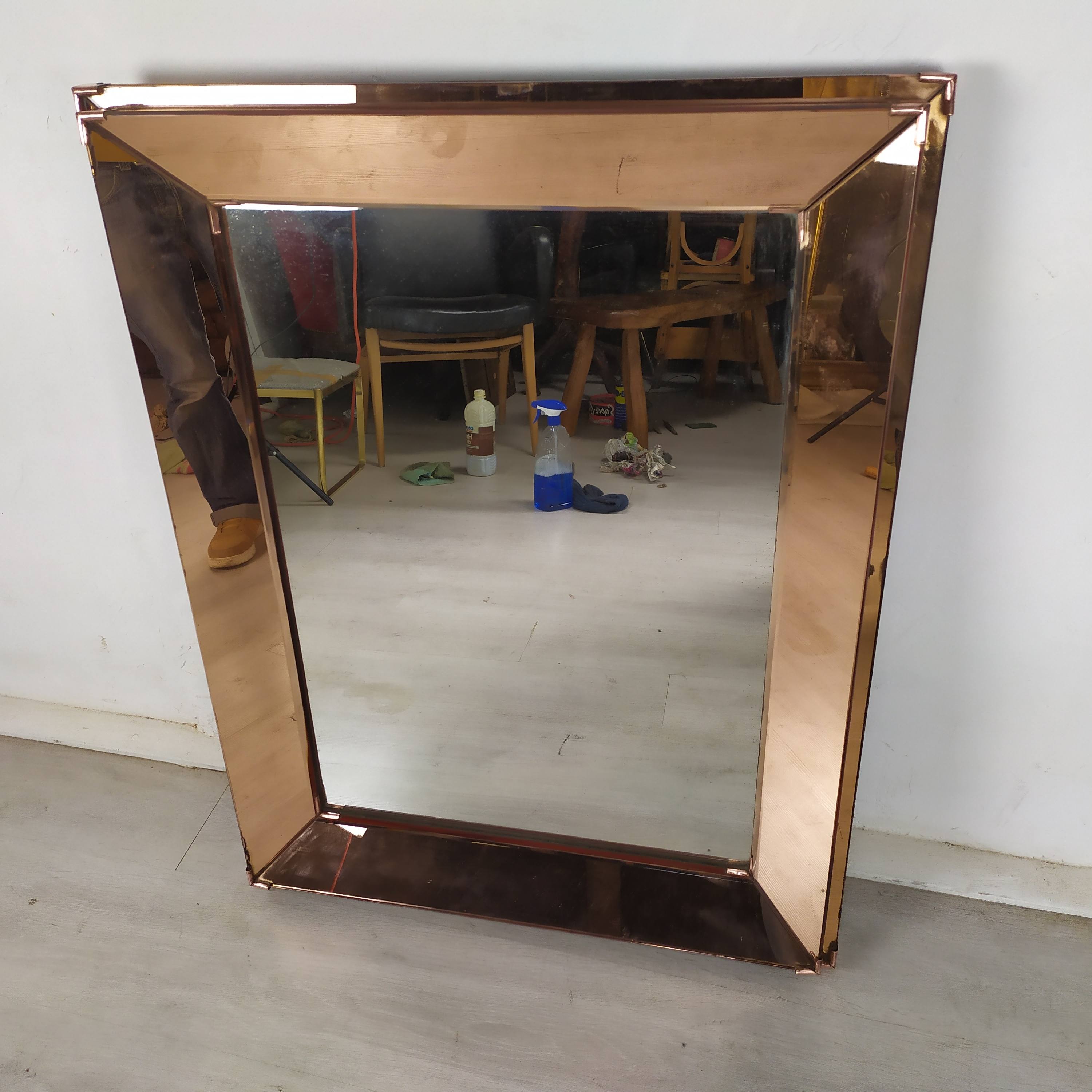 Pink art deco mirror