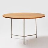 Table ronde Sven Markelius 'Markelius01' – Édition limitée Design 1930 en acier inoxydable et noyer