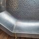 Vintage hammered aluminium tray with wooden handles – Art Deco / modernist style