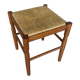 Vintage Turned Wooden Stool + Woven Seat #D652