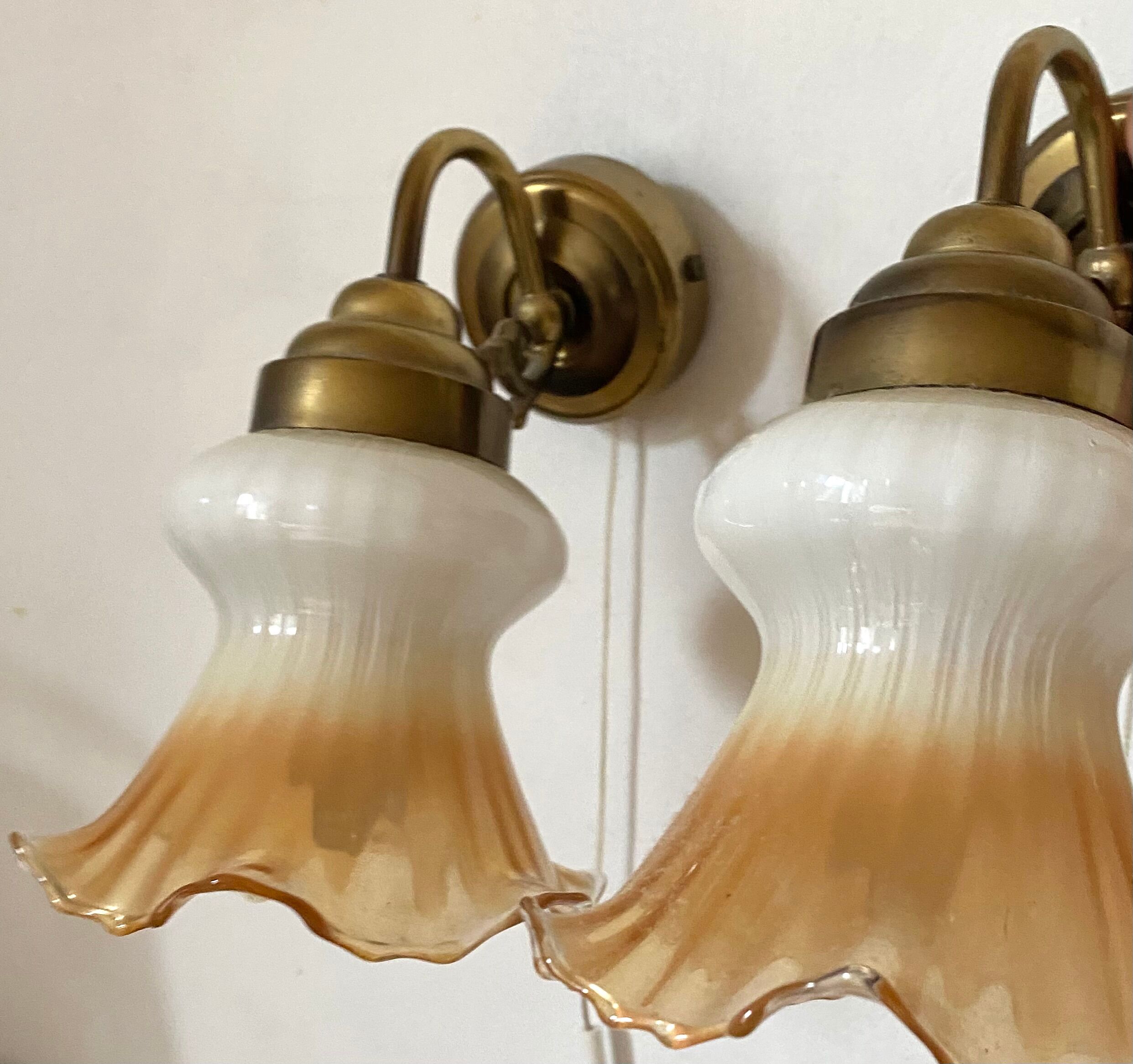 Pair of tulip sconces