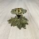 Golden brass flower candlestick, vintage