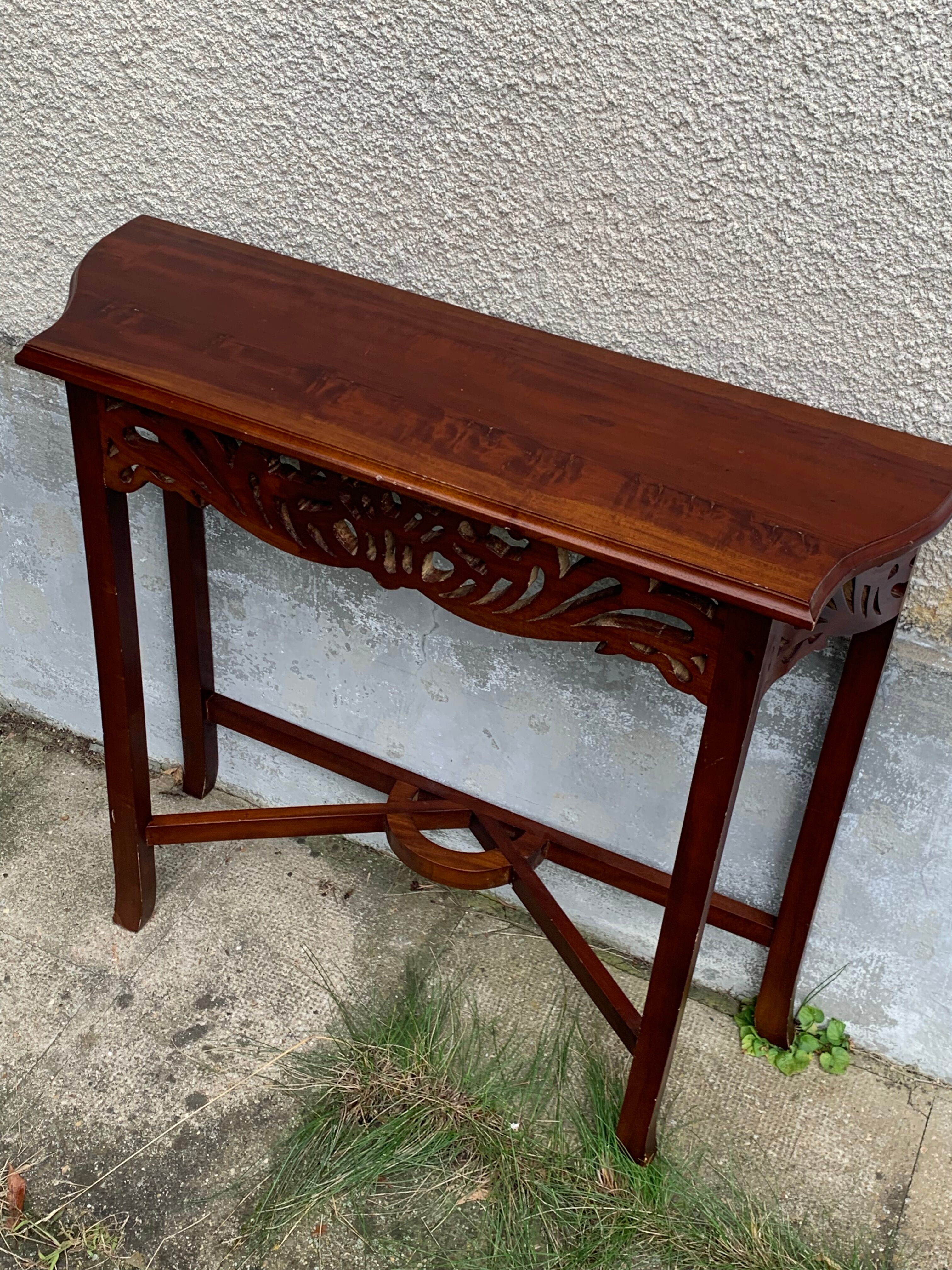 Vintage carved wooden console and aesthetics