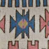 5x6 Blue & Pink Vintage Rug, Handmade Wool Turkish Rug, 141x184Cm